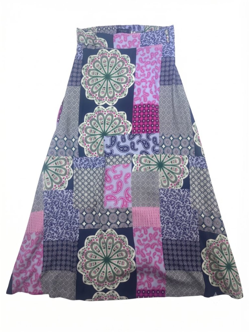 Papillon Patchwork Print Maxi Skirt Boho ~  Medium